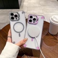 iPhone17 Pro Max対応 四隅エアクッション耐衝撃 Apple 16用スマホケース レンズ付きメタルスタンド 高品質