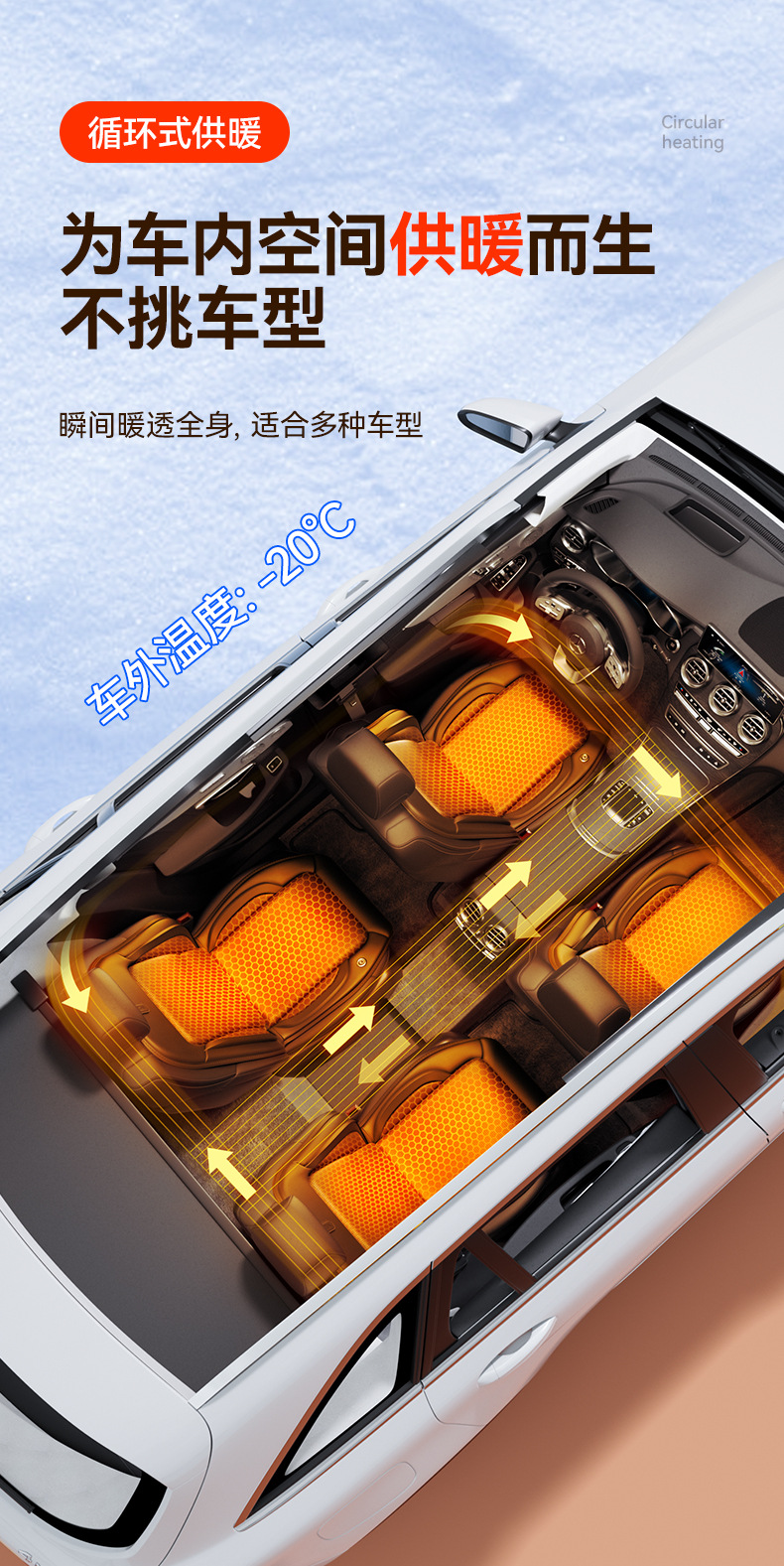 New Graphene Heated Car Seat Cushion Cigarette Lighter USB Socket Automatic Start and Stop Multi-Speed Adjustable Fast Heating Seat Cushion