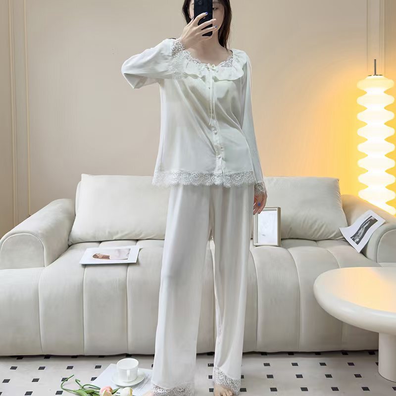 Beautiful Yarn Autumn and Winter Pajamas Women's Retro Elegant Home Clothes Women's New Fashion Pajamas Sexy Comfortable suit