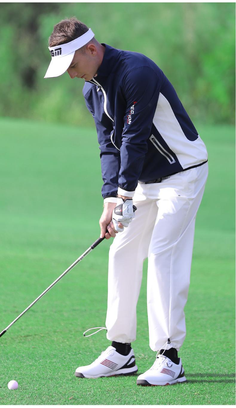 Áo khoác chống gió nam dài tay PGM Golf – thiết kế cổ đứng, nhẹ thoải mái — YF376 Áo khoác nam dài tay màu xanh nước biển, YF376 Áo khoác nam dài tay màu trắng, YF387 Áo khoác dây kéo dài tay nam màu trắng, YF376 Áo khoác nam dài tay màu đỏ chi tiết 24