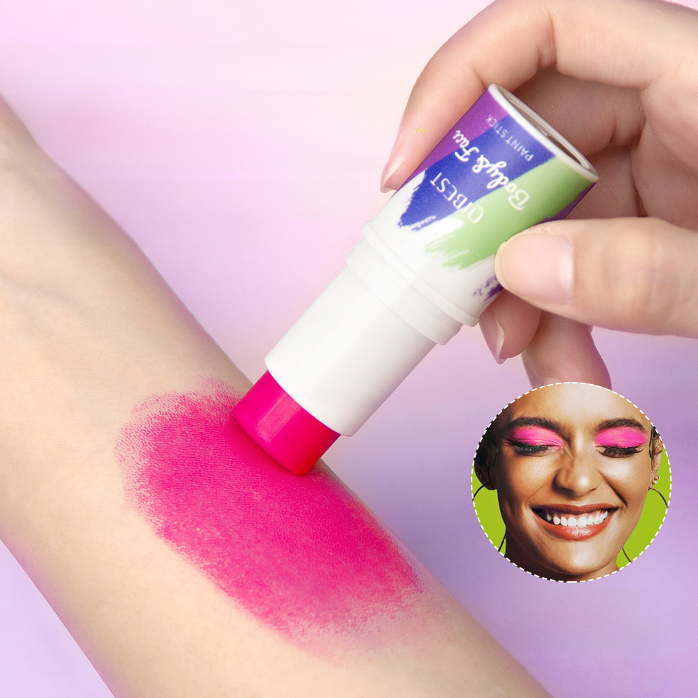 QIBEST body face painting stick natural three-dimensional decoration outline brightening skin color face washable painting pen