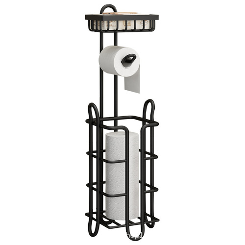 Bathroom roll roll rack stainless steel floor-to-ceiling toilet paper hanger bathroom bathroom paper rack storage rack paper towel storage