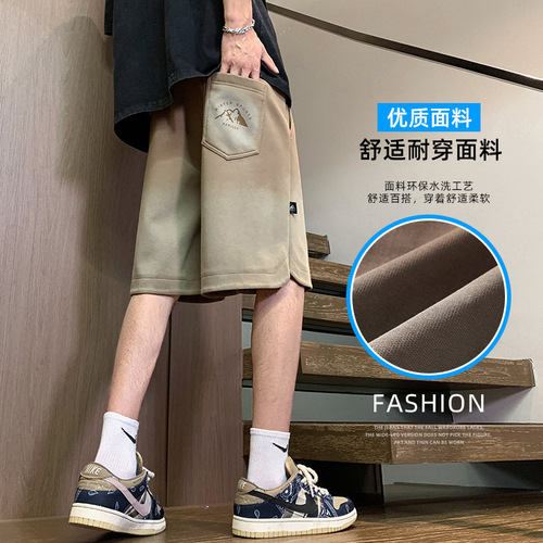 Fashionable summer new five-quarter knitted casual shorts show height and slimming trend loose and comfortable all-matching Hong Kong style Korean style