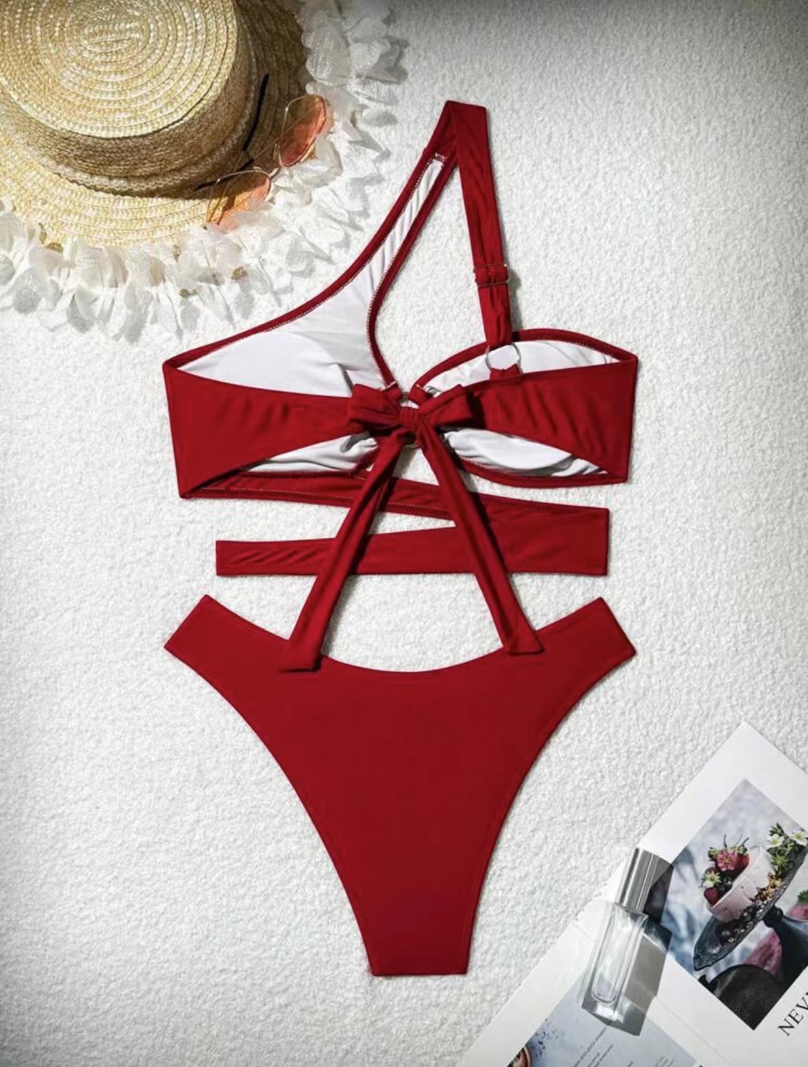 Sexy Cutout One-piece Swimsuit For Women Solid Colour Monokini_voghion.com