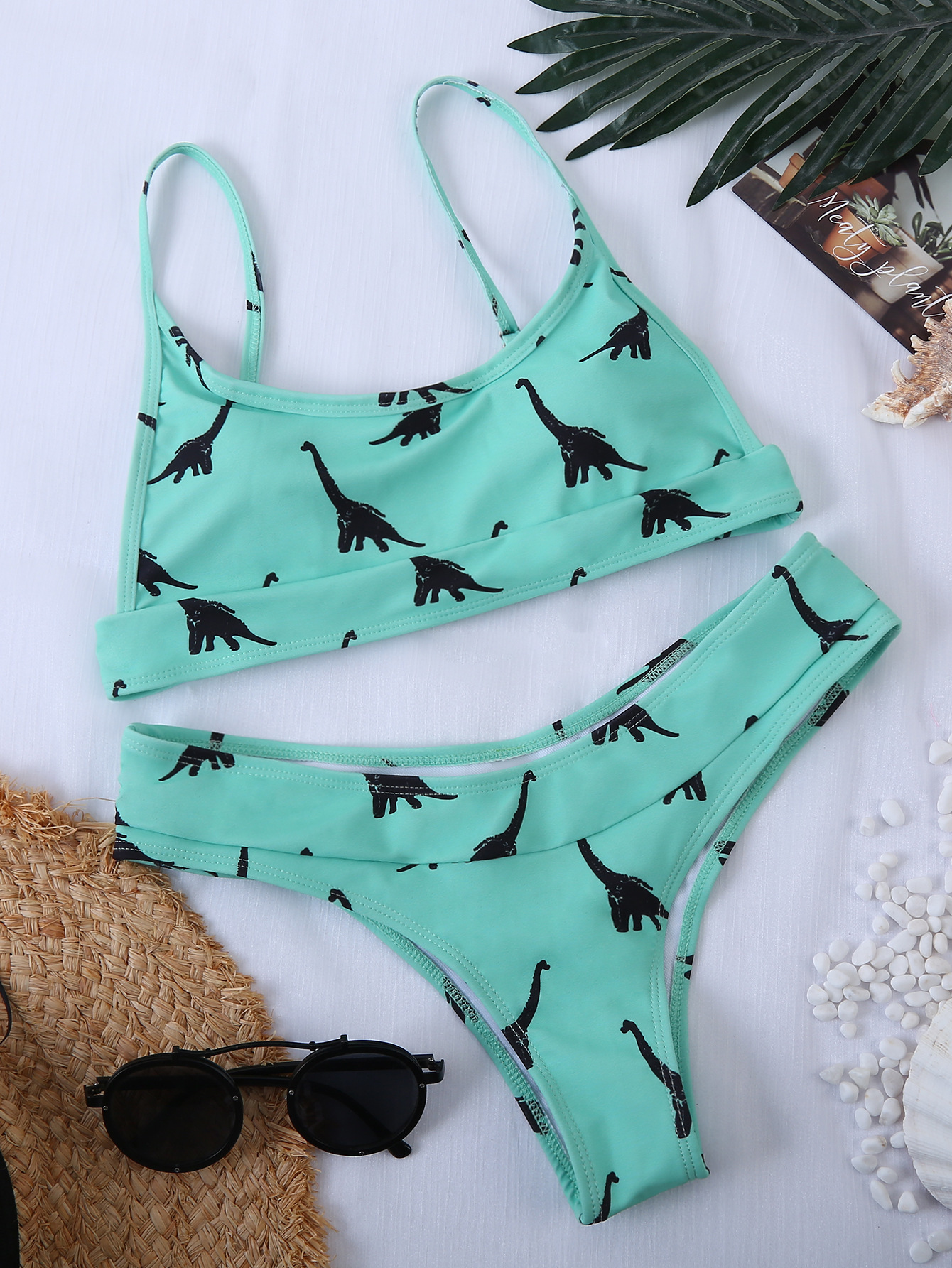 Dinosaur Print U-Neck Bikini NSFPP104723