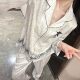 Yase [Yu Yuan Xing Dao] 2025 New Ice Silk Pajamas Long Sleeve Letters Full Printed High-grade Home Clothes suit