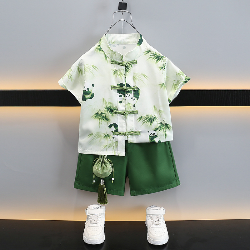 Children's Hanfu Set 2024 Summer Chinese Style Clothing New Chinese Style High-end Improved Tang Suit Kindergarten Performance Costume