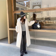 进口紫标天鹅绒貂皮大衣女整貂连帽中长款大码仿水貂皮草外套显瘦