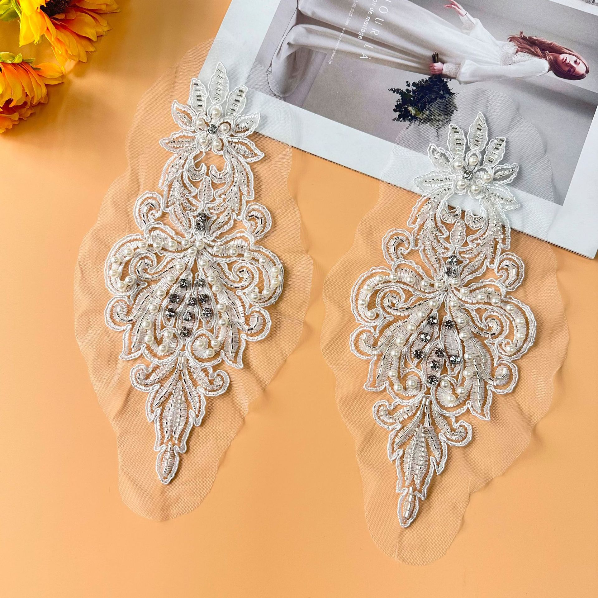 Ventas transfronterizas de encaje, cuentas bordadas, aditivos de tela, accesorios de ropa, faldas, camisas, tocado, accesorios de decoración de collar image 4