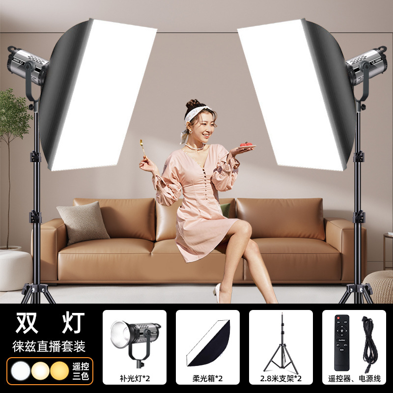 Lámpara de relleno de transmisión en vivo profesional, luz de sala de transmisión en vivo, 300W, fotografía, ropa, fotografía, fotografía, fotografía de retrato, luz suave