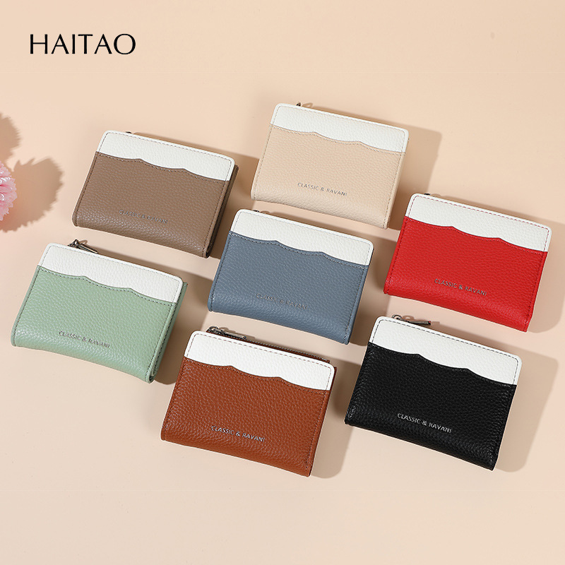 2025 nuevo color de contraste lindo alto valor de la cara multi-tarjeta billetera transfronteriza corta billetera de moda para mujeres