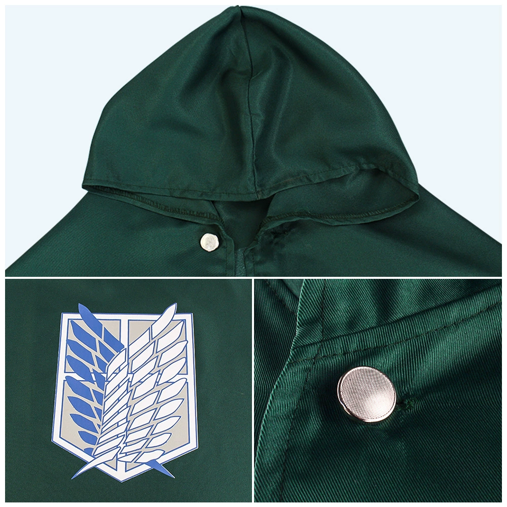 Костюм гигант Cos Cos Атака Зеленый плащ Корпус разведки Свободные крылья Soldier Длинная одежда Аниме косплей костюм