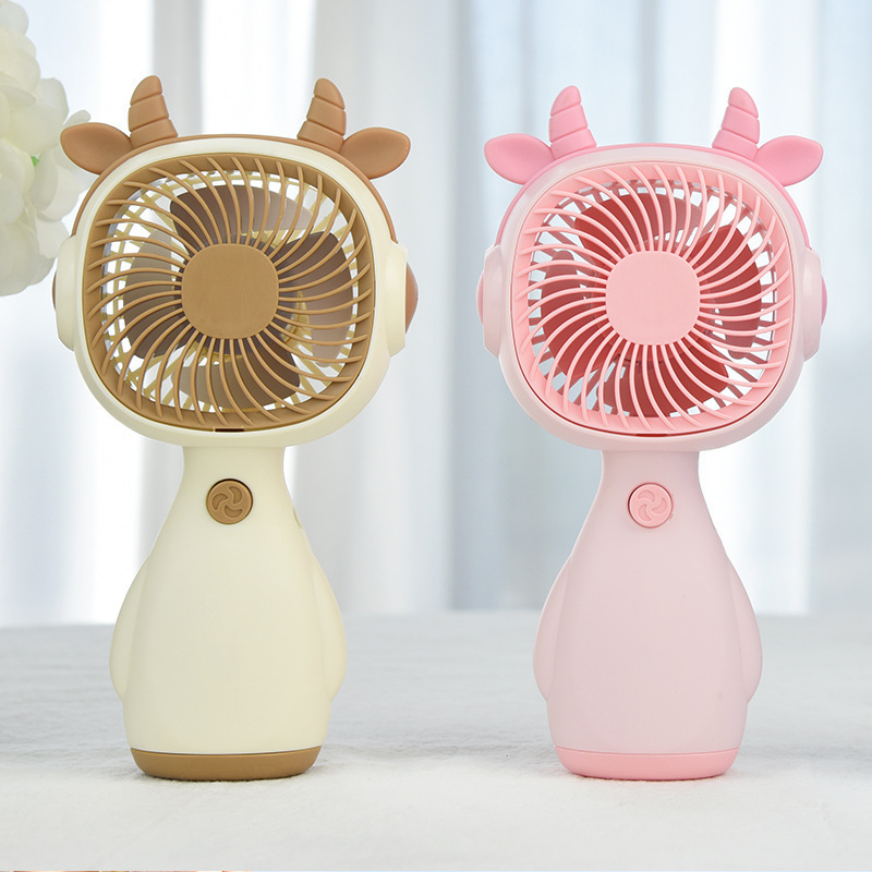 Mobile phone stand small fan USB charging cartoon cute mini portable desktop handheld fan
