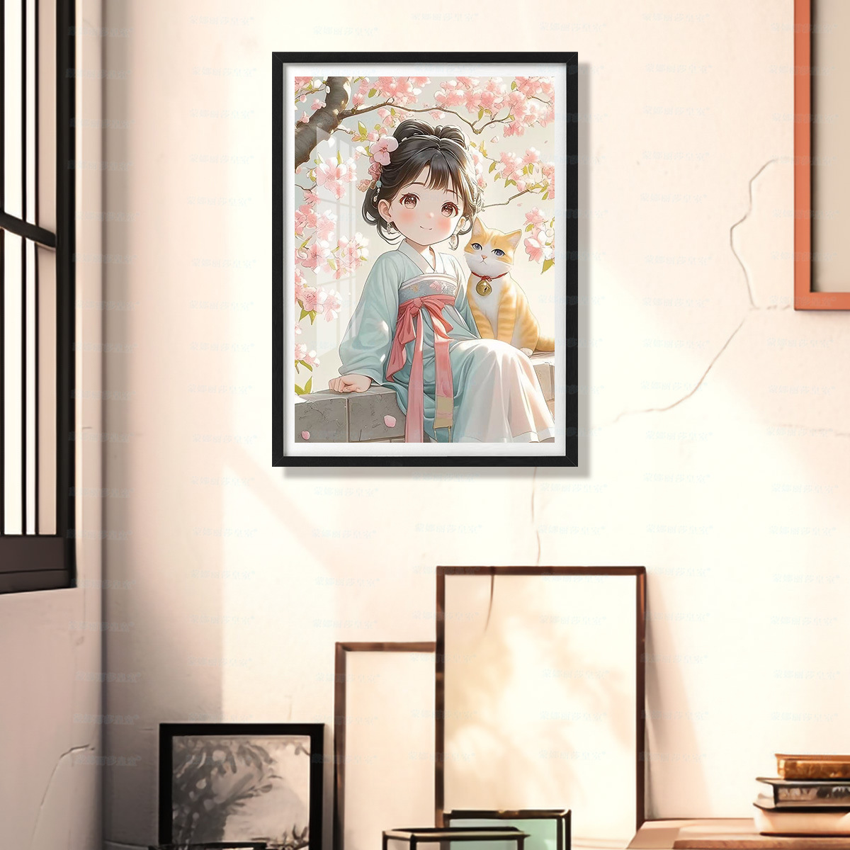 Mona Lisa, Punto de Cruz Realista, Niña y Gato Bajo el Árbol de Duraznos, Nuevo Punto de Cruz Simple de Anime y Dibujos Animados image 4