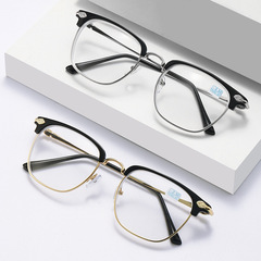 New finished myopia glasses fashionable half-frame metal myopia glasses finished myopia glasses frame manufacturer wholesale