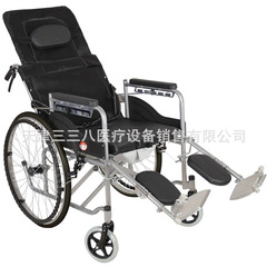 メーカー直売車椅子老人多機能車椅子便器付きで、背もたれを全部横になって、調節できます。