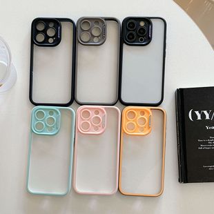 Two-color Transparent Acrylic iPhone16/15Promax Phone Case for Apple 14/13 Drop-resistant Protective Cover
