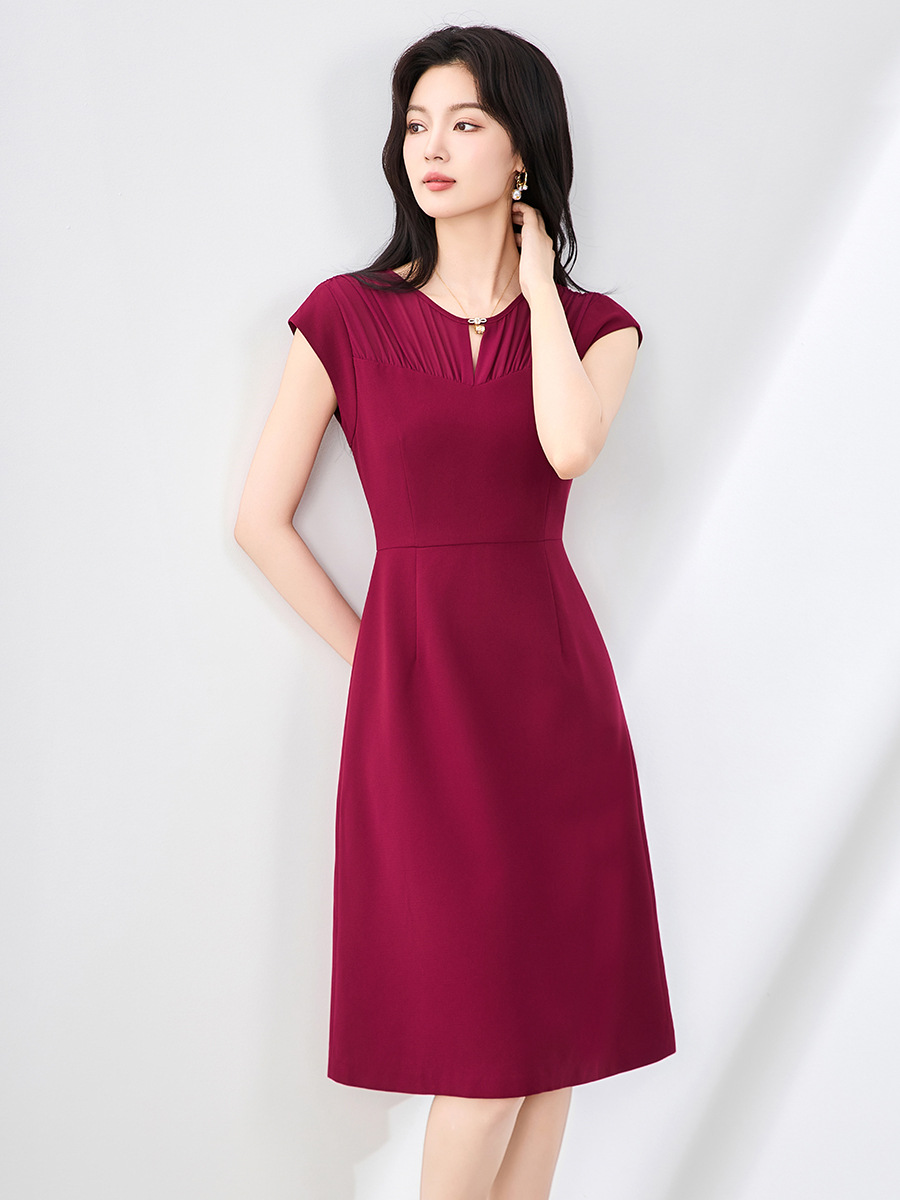 Đầm vest chữ A không tay phối voan mùa hè — Màu xanh da trời