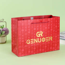 厂家红色白卡手提袋定制 彩色印刷礼品纸袋广告宣传礼物袋子定做