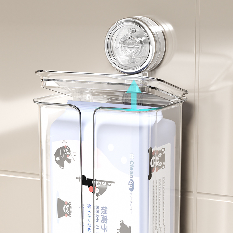 Ventosa caja de pañuelos de papel toalla facial de baño de pared caja de pared toalla facial de inodoro caja de almacenamiento caja de cartón colgante