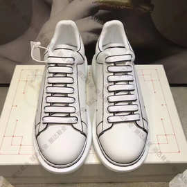 高品质高版本麦Kun昆小白鞋情侣款时尚百搭车线厚底真皮休闲板鞋