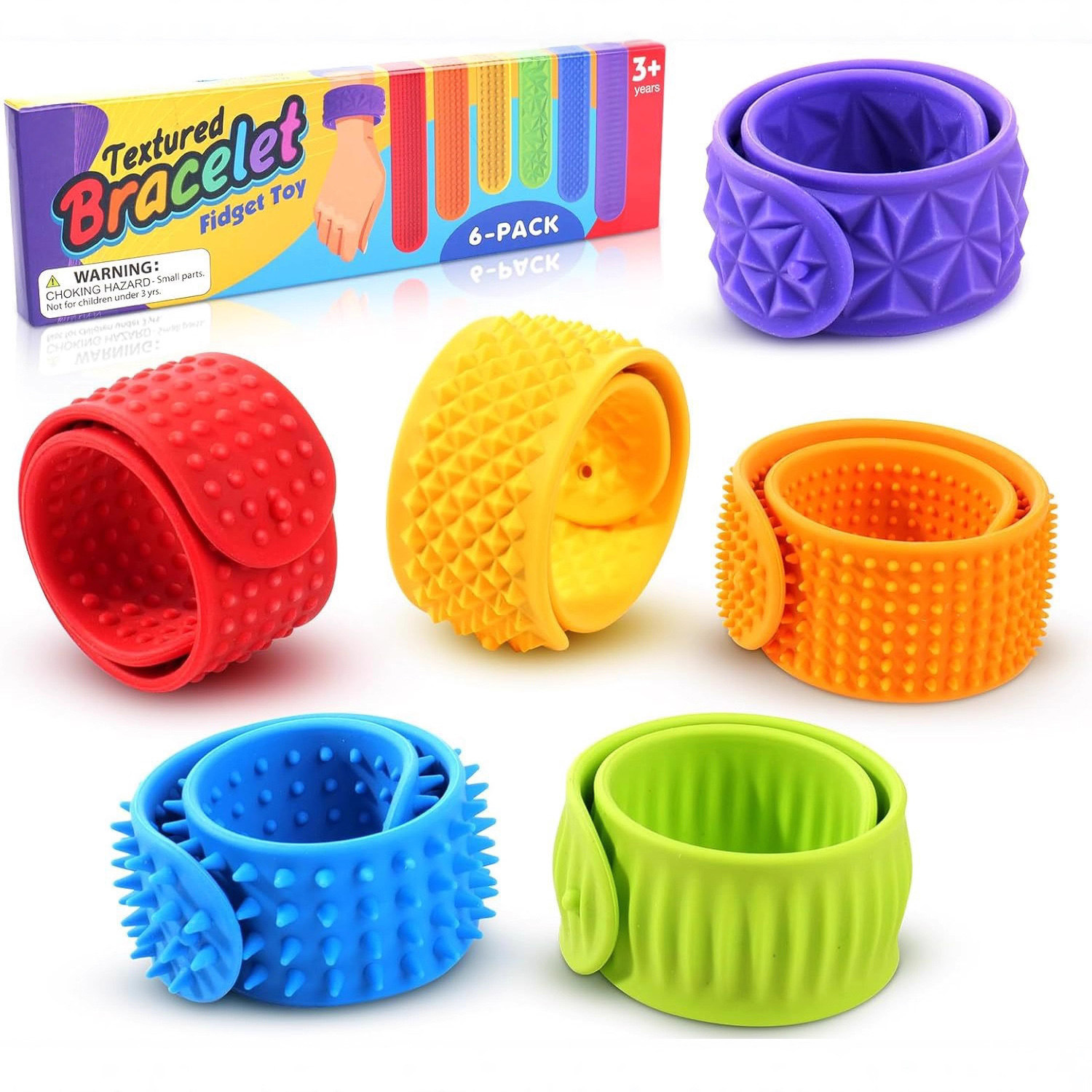 Amazon Fidget Toys pulsera sensorial de goma collar juguetes descompresivos de silicona textura descompresivos juguetes sensoriales