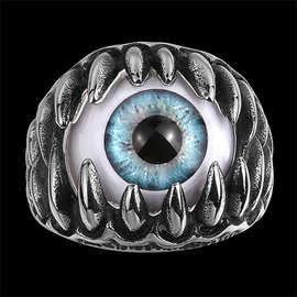 黑色不锈钢钛钢 Evil Eye Magic Punk