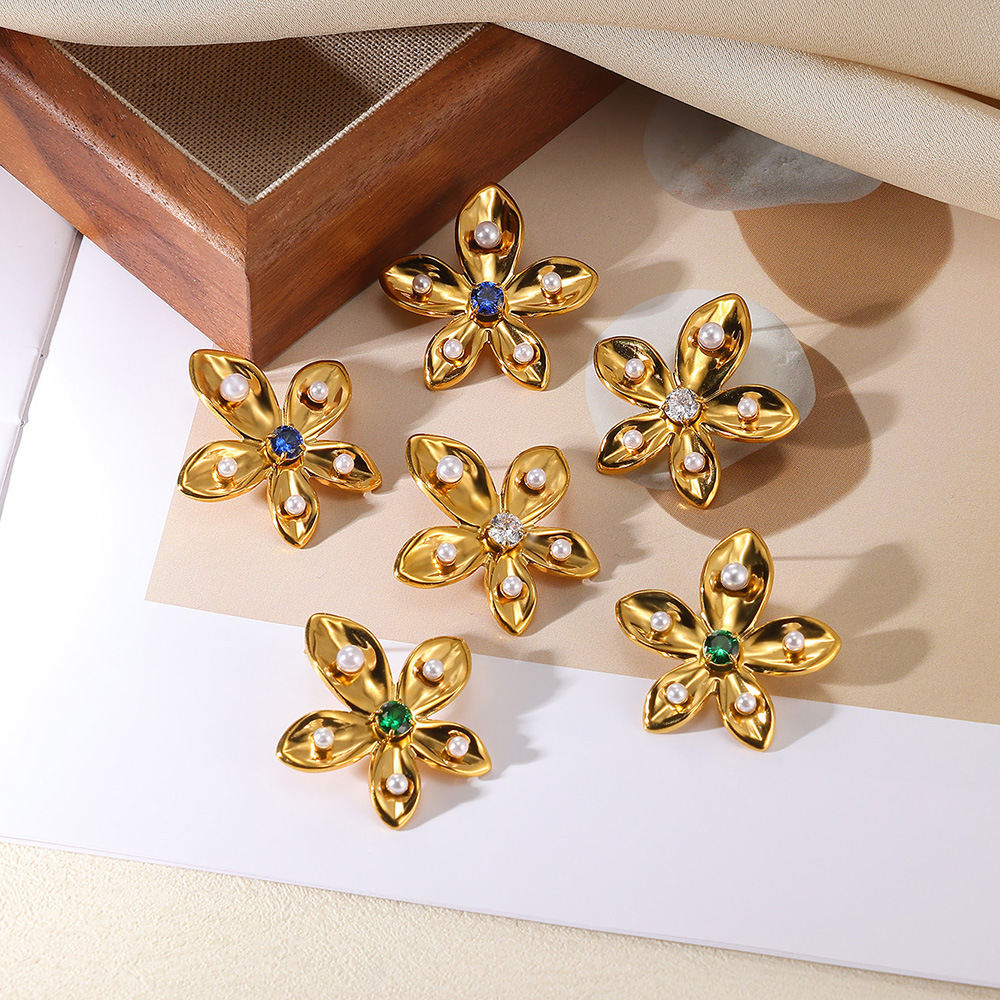 5g Weight 0.03µm-0.05µm Gold Plating Thickness PVD Coated Gold Plating Process 304 Stainless Steel Ear Needle Material Real Gold Plated Plating Material Zircon Inlay Material Dangling Earrings Classification 1 Pair Quantity Holiday, Daily Occasion 304 Stainless Steel Material Flower, Shell Pattern Women's Gender Vacation, Simple Style Style Waterproof Non Tarnish, Inlay Craft PVD Coated Real Gold Plated Flower Shell 304 Stainless Steel Vacation Simple Style Waterproof Non Tarnish Dangling Earrings 16