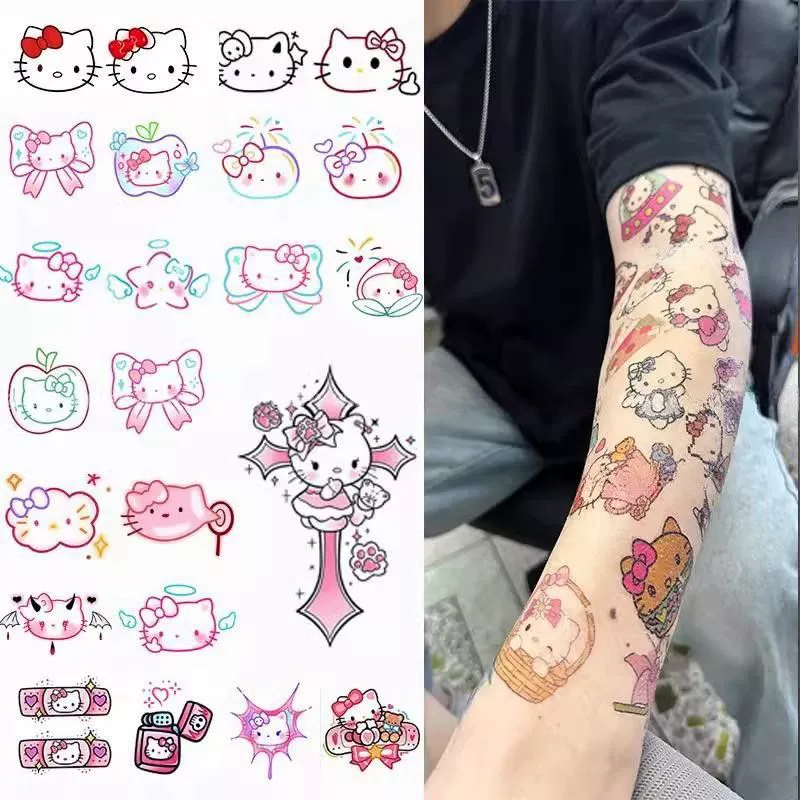 Hello Kitty, раскраска для детей водостойкая наклейка для учеников начальных классов, милый тату, стирается