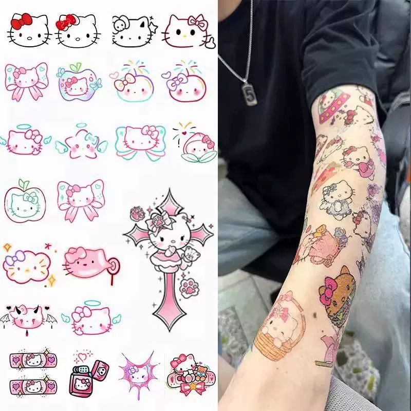 Hello Kitty, раскраска для детей водостойкая наклейка для учеников начальных классов, милый тату, стирается