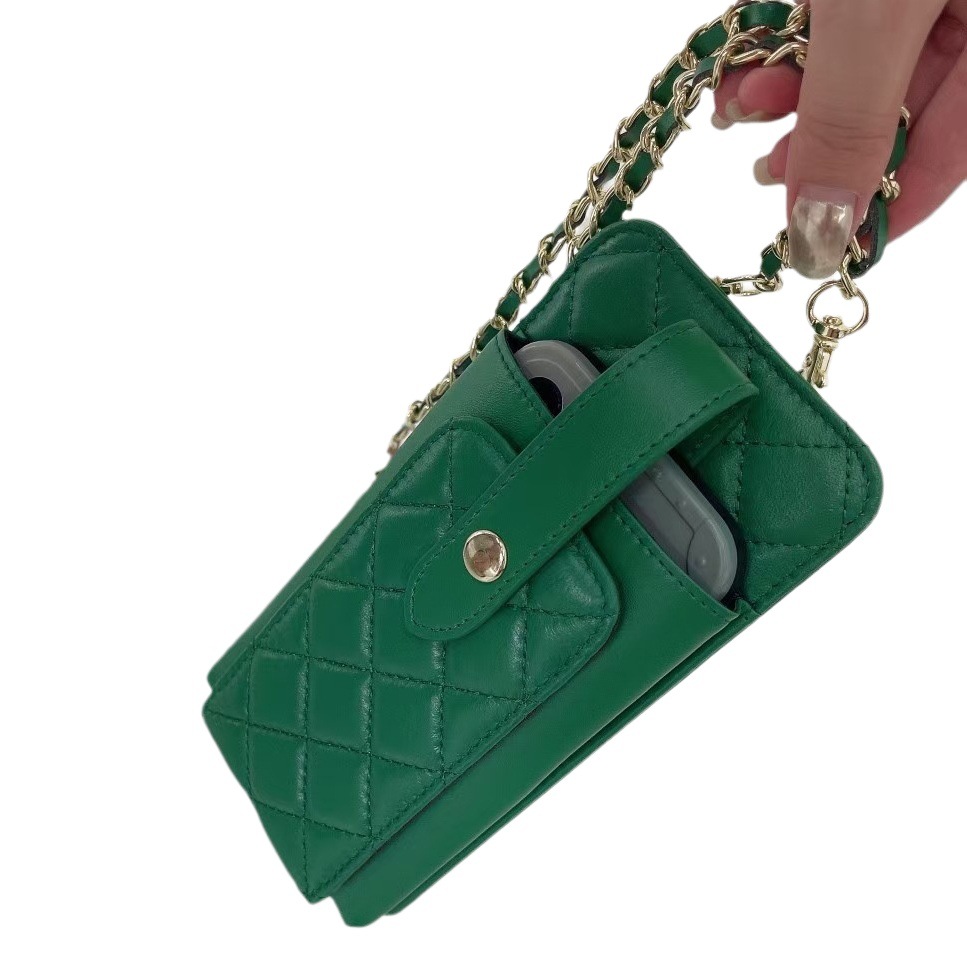 Bolso pequeño de las mujeres de alta calidad de piel de oveja suave crossbody Chanel estilo perfecto cadena bolso del teléfono móvil rombo 3027