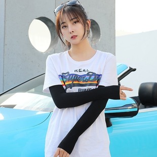 Korean version of spring and summer ice silk sunscreen sleeves outdoor ice sleeves UV protection Thin Ice Silk fashion ice sleeves women's wholesale