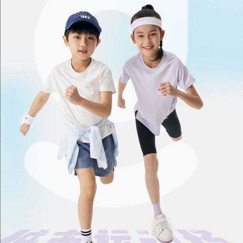 Summer light breeze thin ice silk quick-dry breathable girls babies children tennis sports fitness yoga five-quarter leggings