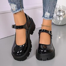 N 34157 Mary Jane Round Toe Platform Shoes ��������ƤЬ