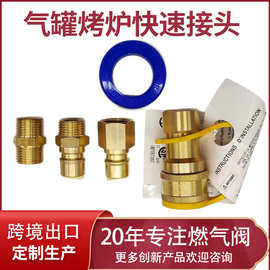 亚马逊Ebay气罐烤炉快速接头充气接头美标螺纹1/2丙烷软管快速接