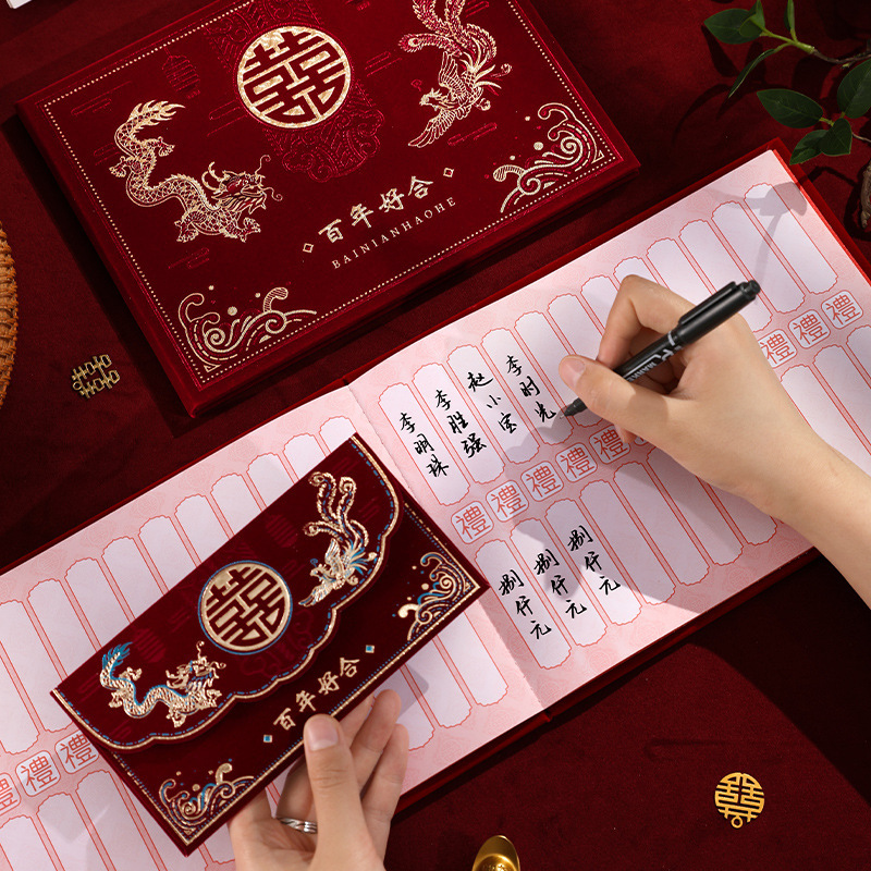 Wedding Guest Book High-End Hardcover Guest Signature Book Wedding Banquet Guest Sign-In Gift Book Universal for Happy Occasions Wedding Guest Book High-End Hardcover Guest Signature Book Wedding Banquet Guest Sign-In Gift Book Universal for Happy Occasions