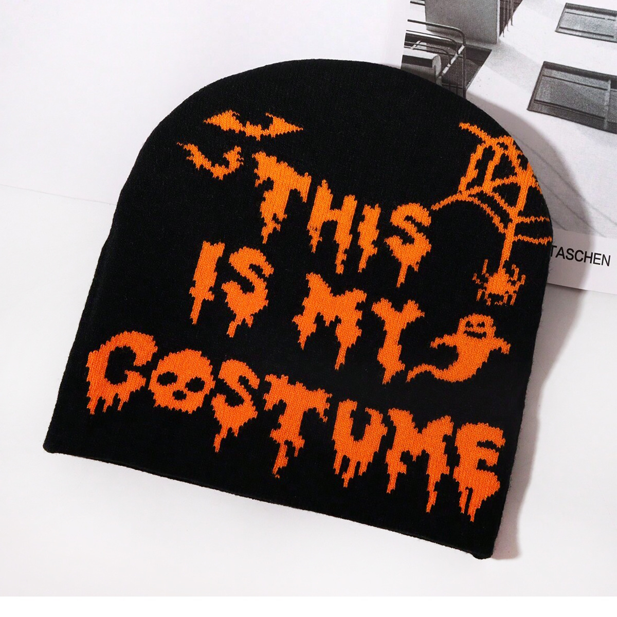 Unisex Personality trend Halloween jacquard knitted hat casual cold and warm_viptrois.com