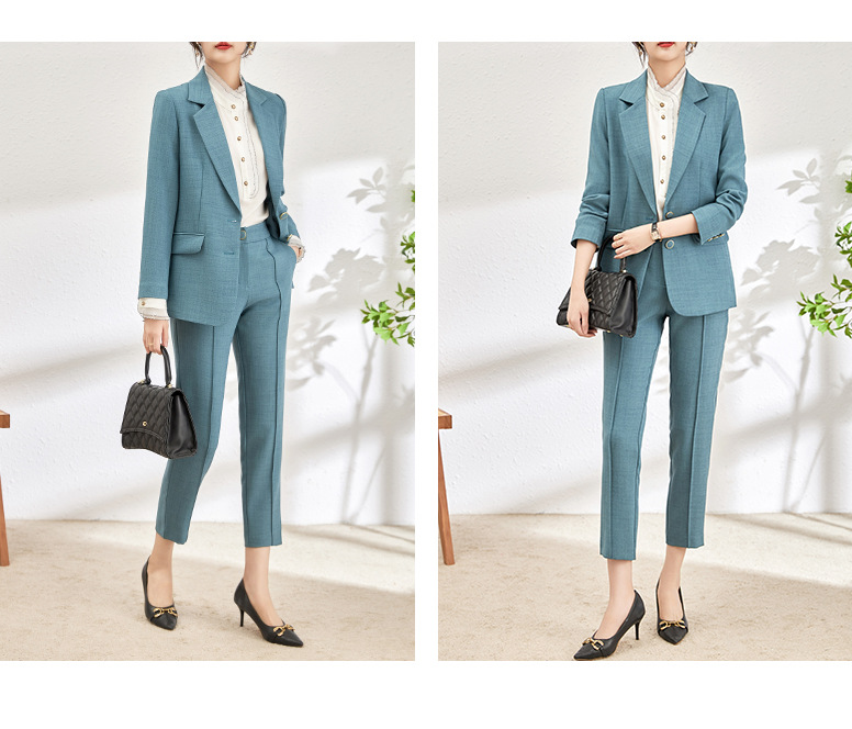 GraceChic 2401107-Nanyou Blazer elegante professionale di alta qualità + pantaloni a gamba dritta, abito da donna in due pezzi_voghion.com