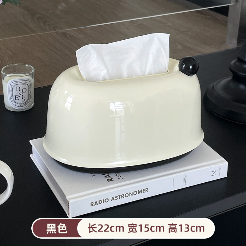 客厅奶油风桌面纸巾盒家用创意弹簧自动升降抽纸盒塑料纸巾收纳盒|undefined