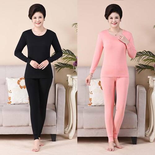 Women's pure cotton thermal underwear set half mid-high collar autumn coat autumn trousers thin tight body black solid color bottoming shirt