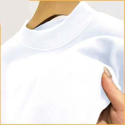 White, high collar