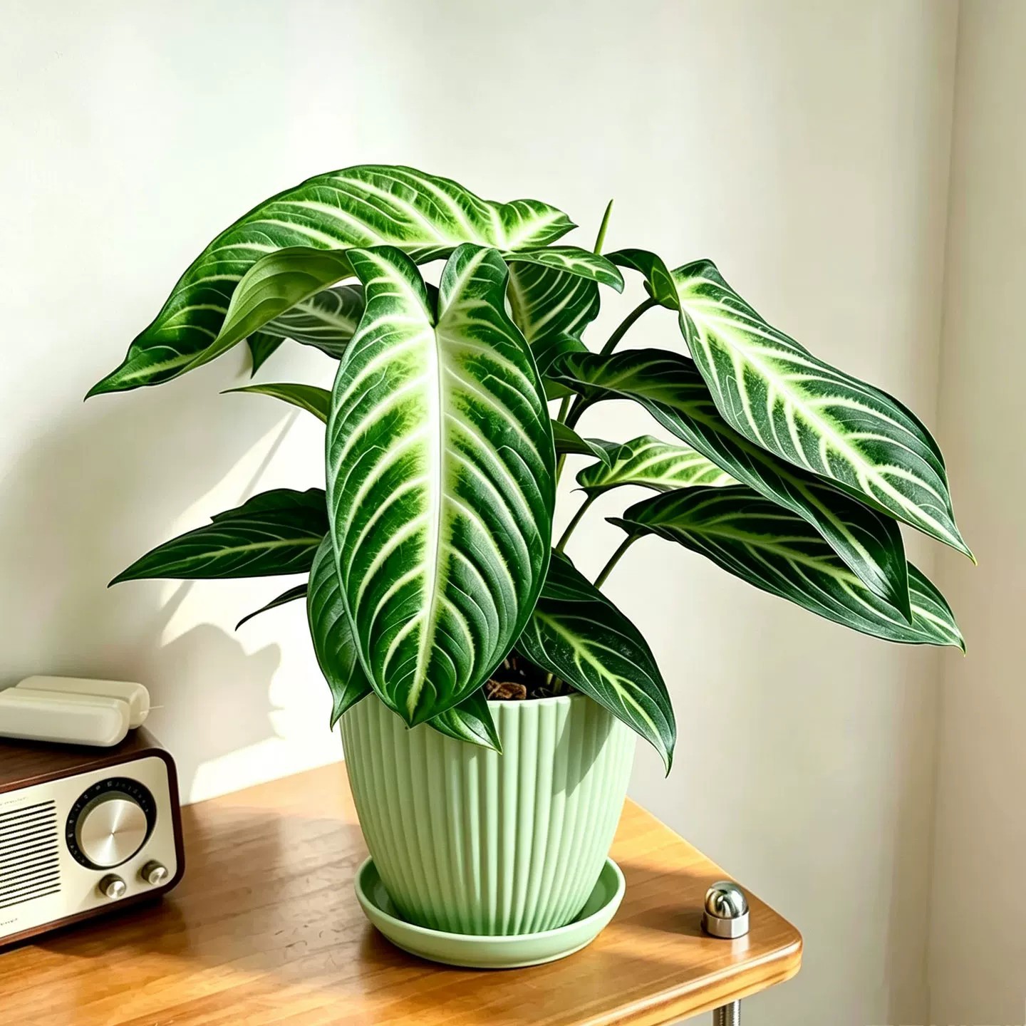 Milky vein millennium taro [simple green pot]