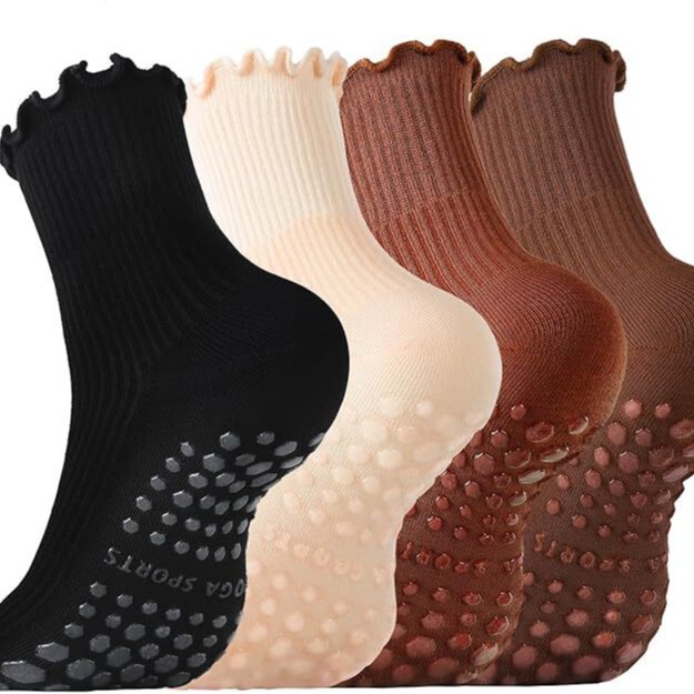 Fba Shipped Pilates Socks and Grip-Enhancing Women's Non-Slip Ruched Yoga Socks, Grip-Enhancing Crew Socks Fba Shipped Pilates Socks and Grip-Enhancing Women's Non-Slip Ruched Yoga Socks, Grip-Enhancing Crew Socks