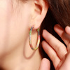 Accessory, zirconium, golden earrings, European style, micro incrustation