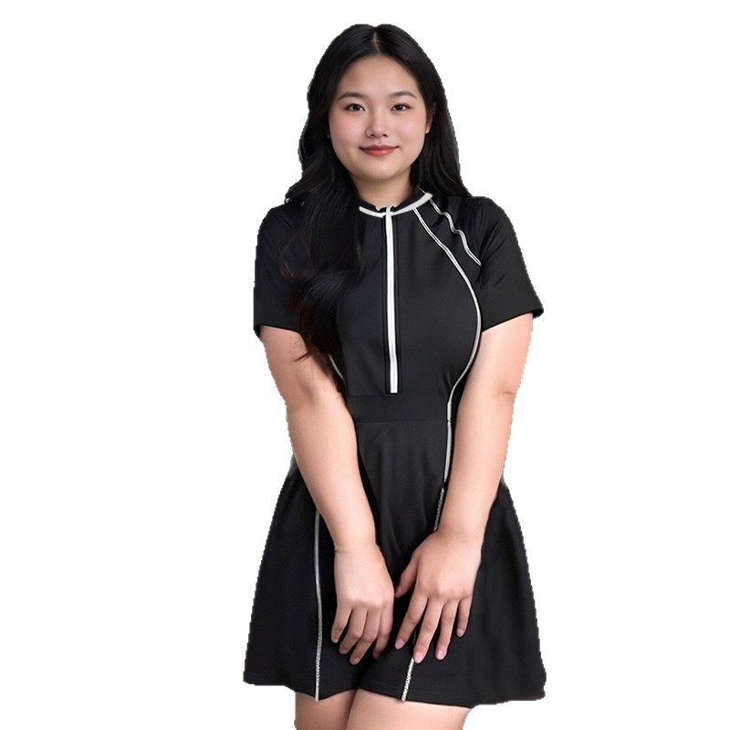 Traje de baño de alta gama de una pieza de gran tamaño de verano para mujer, conservador gordo mm, ligeramente gordo, cubierto de carne, deportes, aguas termales, traje de baño de vacaciones al por mayor