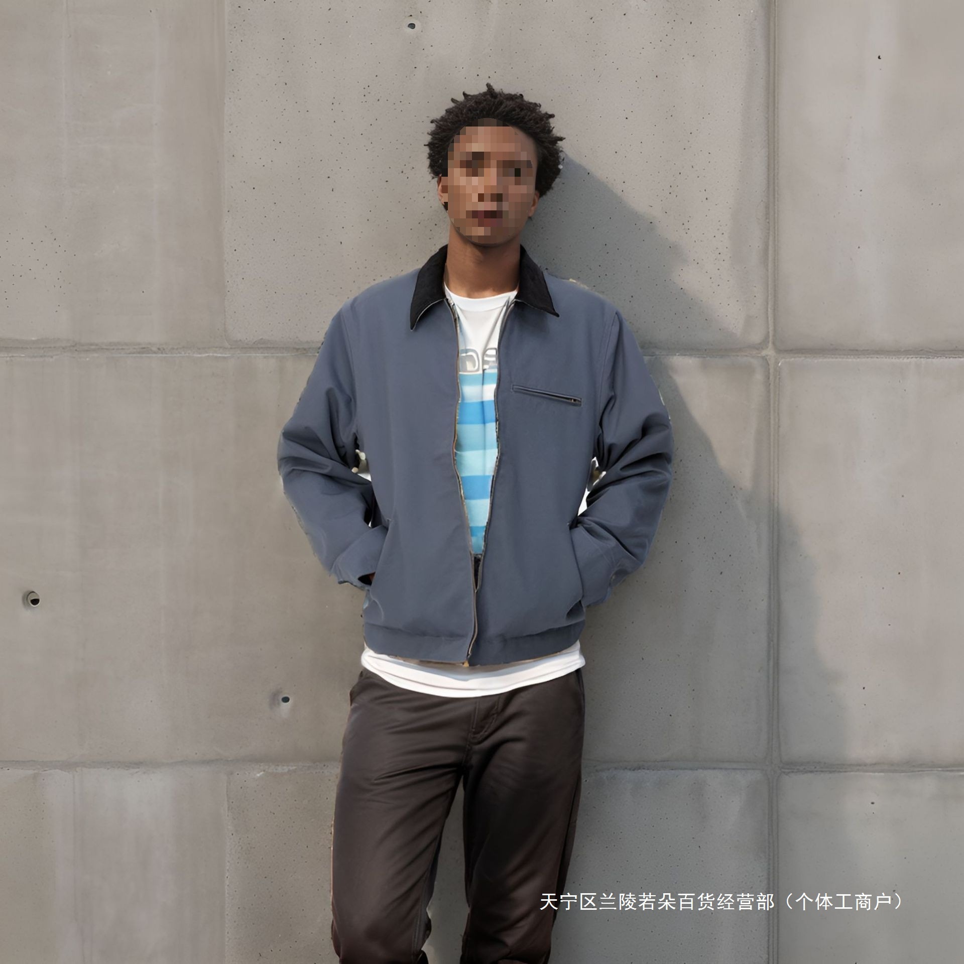 Cross-Border Spot Spring and Autumn New Style Independent Station Amazon Jacket Color Matching Men's Lapel Zipper Jacket Outer