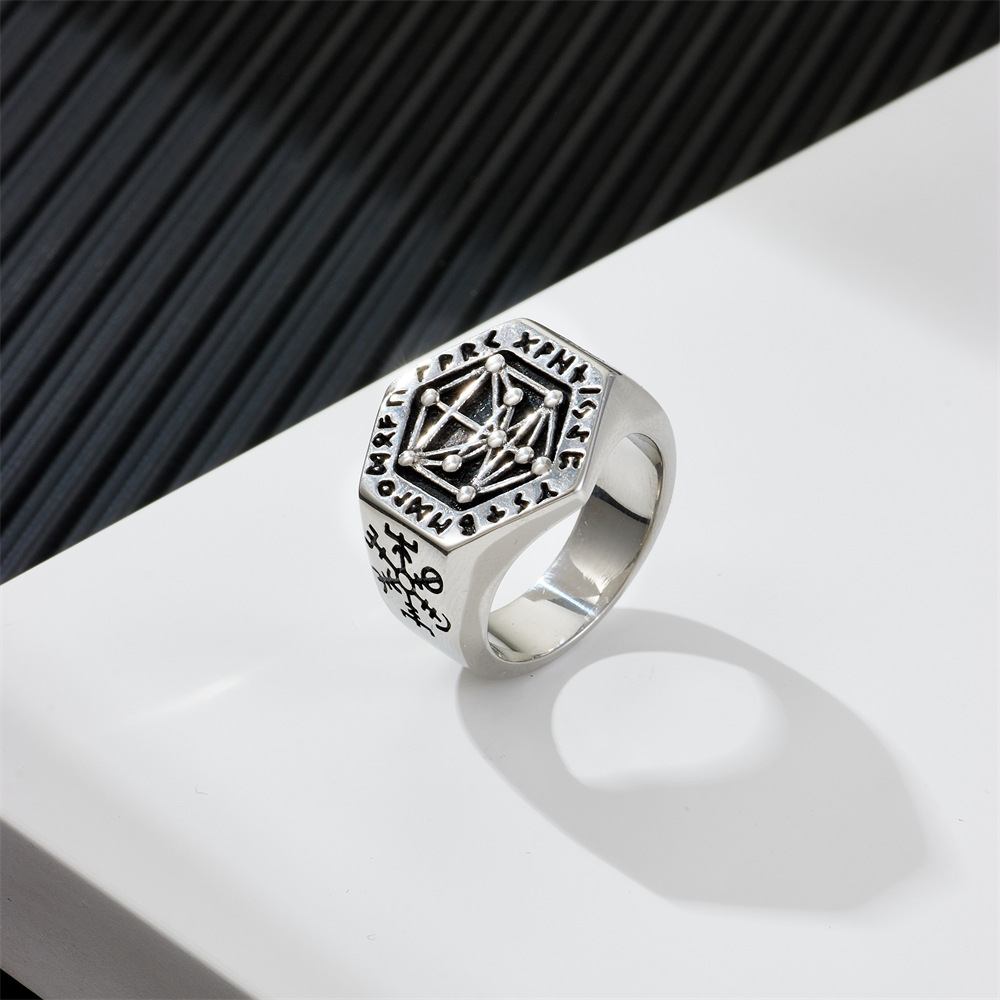 retro ring stainless steel hip-hop style
