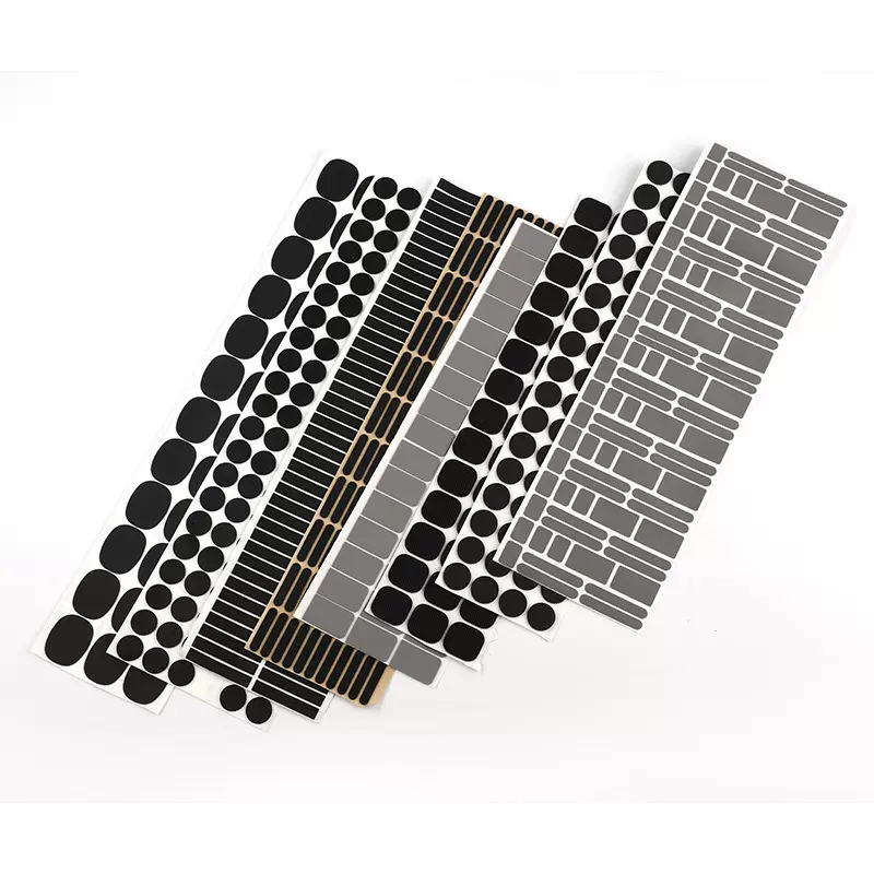 黑色圆形硅胶 EVA泡棉胶垫背胶 网格防滑减震静音 硅橡胶脚垫