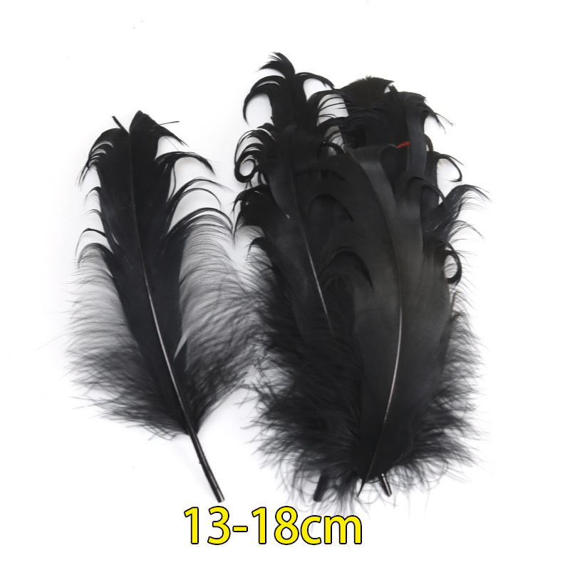 Plumas negras al por mayor diy materiales hechos a mano bolsas accesorios accesorios para niños jardín de infantes creativo curso de arte