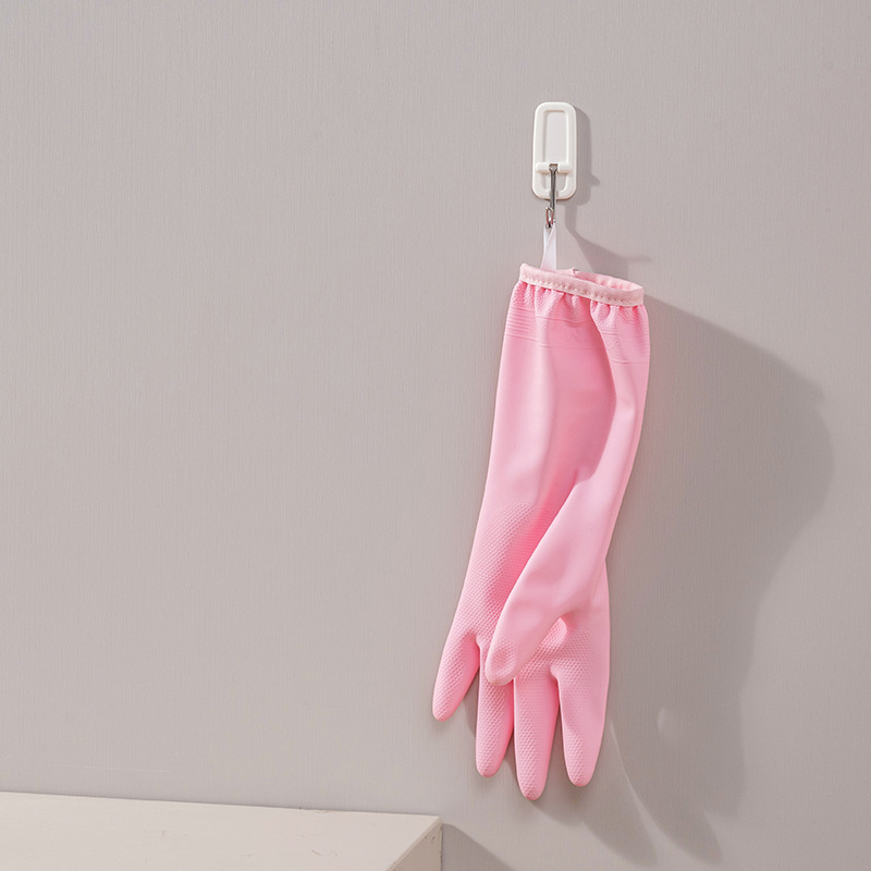 Guantes de goma para mujeres para el trabajo grueso y duradero, limpio y a prueba de agua, lavandería de cocina, guantes de lavaplatos para tareas domésticas, terciopelo image 8
